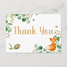 Woodland Baby Shower Thank you Card