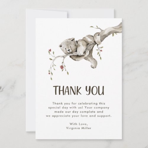 Woodland Baby Shower Thank You Card