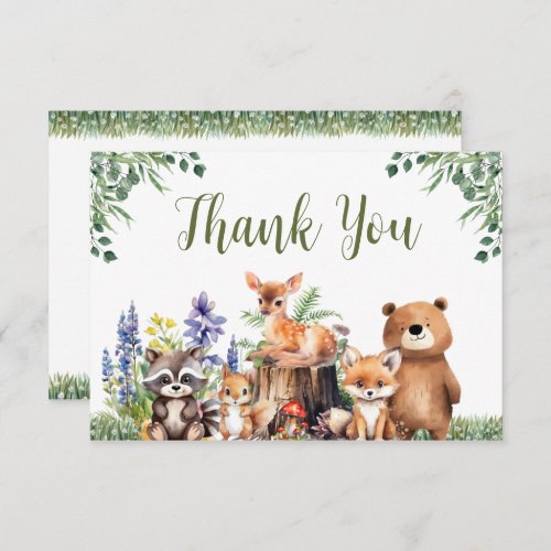 Woodland Baby Shower  Thank You Card