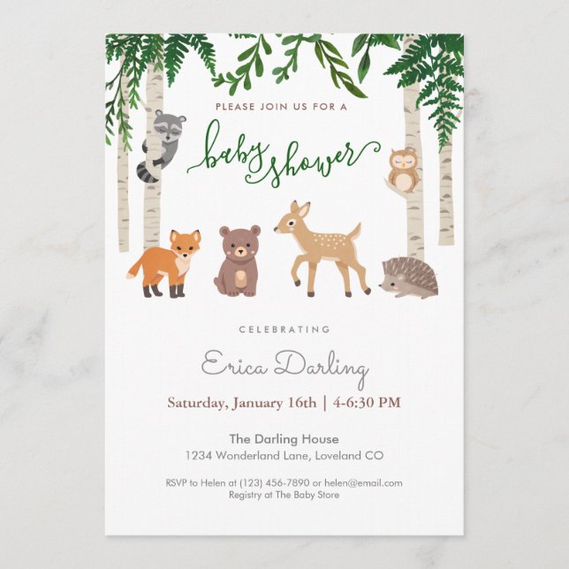 Woodland baby shower theme | gender neutral program (Front)