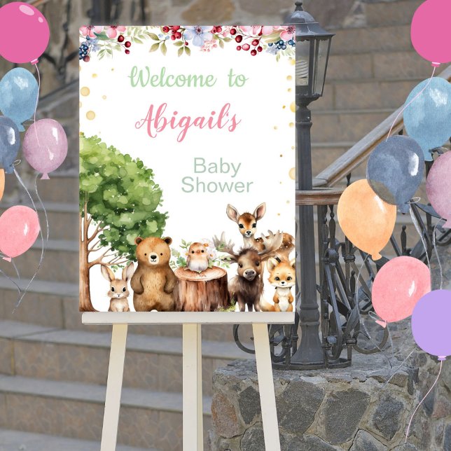 Woodland Baby Shower Welcome Poster  (Creator Uploaded)
