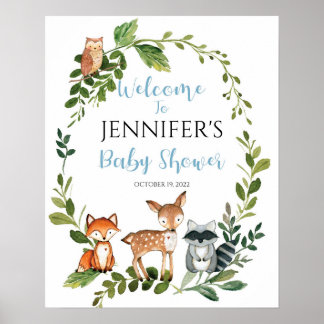 Woodland Baby Shower Welcome Sign