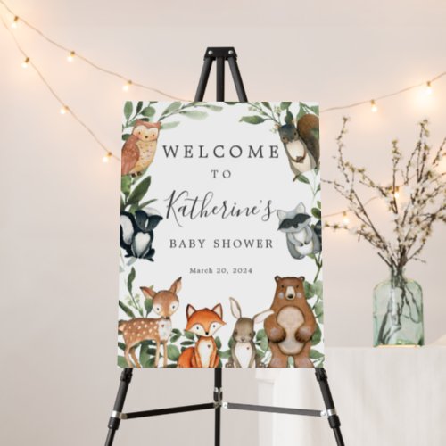 Woodland Baby Shower Welcome Sign Foam Board