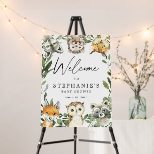 Woodland Baby Shower Welcome Sign Foam Board