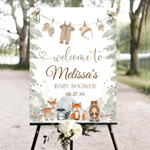 Woodland Baby Shower Welcome sign, Gender Neutral  Foam Board