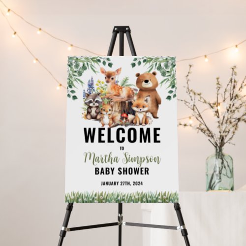 Woodland Baby Shower Welcome Sign  Party Sign Pos