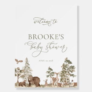 Woodland Baby Shower Welcome Sign Poster