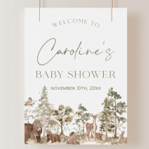 Woodland Baby Shower Welcome Sign, Woodland Animal Foam Board