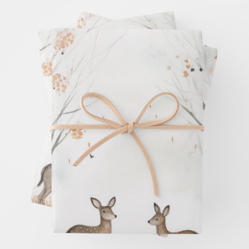 woodland baby shower  wrapping paper sheets