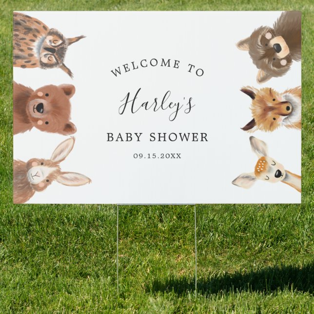 Woodland Baby Shower Yard Sign (Insitu)