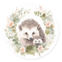 Woodland Baby with Cute Hedgehog