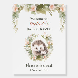 Woodland Baby with Cute Hedgehog Foam Board Sign
