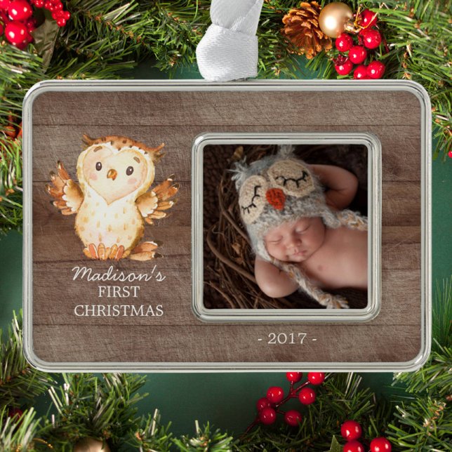 Woodland Baby's 1st Christmas Photo Ornament (Creator Uploaded)