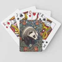 Woodland Badger William Morris Inspired Playing Cards