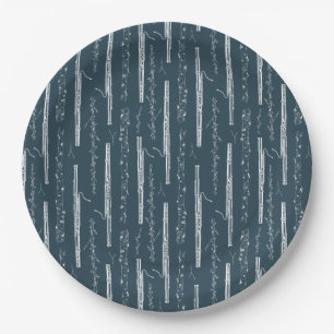 Woodland Bassoon (Blue) Musical Instrument Paper Plates