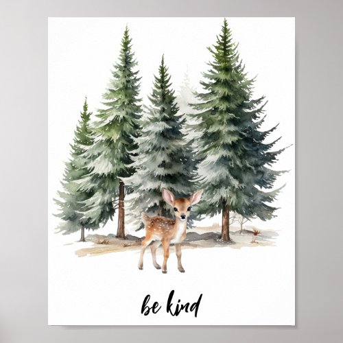 Woodland Be kind Nursery Poster