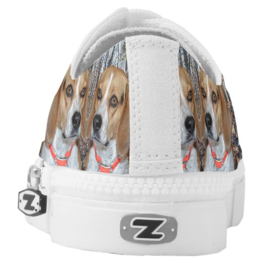 Woodland Beagles Low-Top Sneakers (Left Shoe Back)