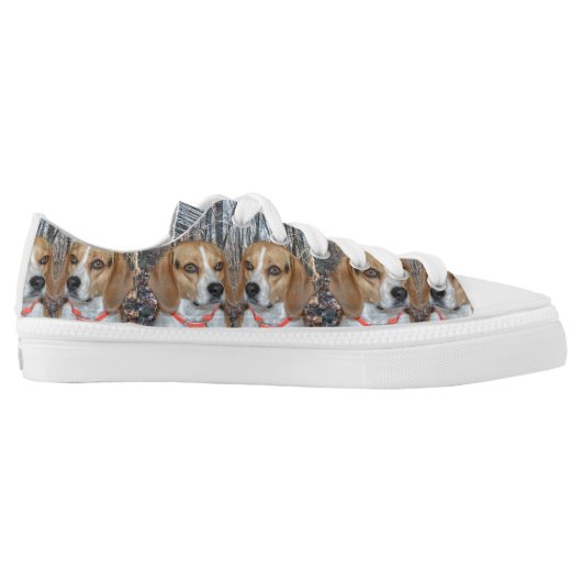 Woodland Beagles Low-Top Sneakers (Left Shoe Inside)
