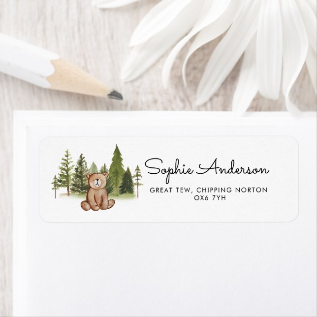 Woodland Bear Address Label (Insitu)