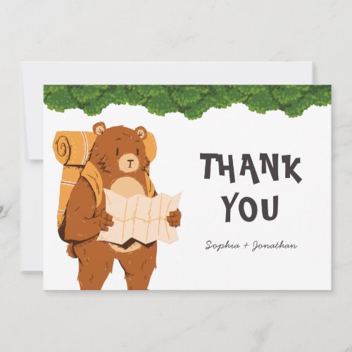 Woodland Bear Adventure Thank You Card