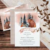 Woodland Bear |Animals Bearly Wait Boy Baby Shower Invitation