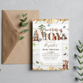 Woodland Bear Animals Boys Baby Shower Invitation