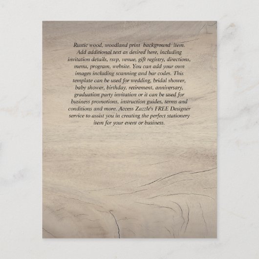 Woodland Bear Animals Boys Baby Shower Invitation (Back)