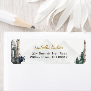 Woodland Bear Baby Shower Adventure Return Address Label
