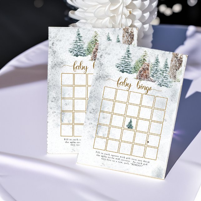 Woodland bear baby shower bingo game (Creator Uploaded)