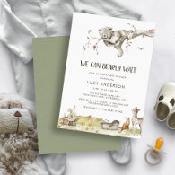 Woodland Bear Baby Shower Invitation