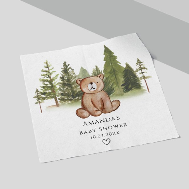 Woodland Bear Baby Shower Napkins (Creator Uploaded)