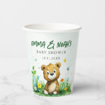 Woodland Bear Baby Shower Paper Cups