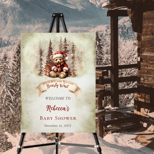 Woodland Bear Bearly Wait Holiday Boy Baby Shower Foam Board