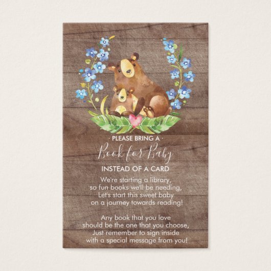 Woodland Bear Book for Baby Card (Front)
