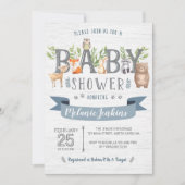 Woodland Bear Boy Baby Shower Invitation (Front)