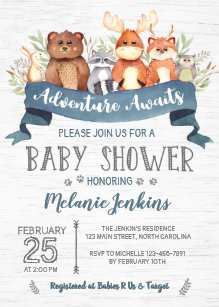 Woodland Baby Shower Invitations Zazzle