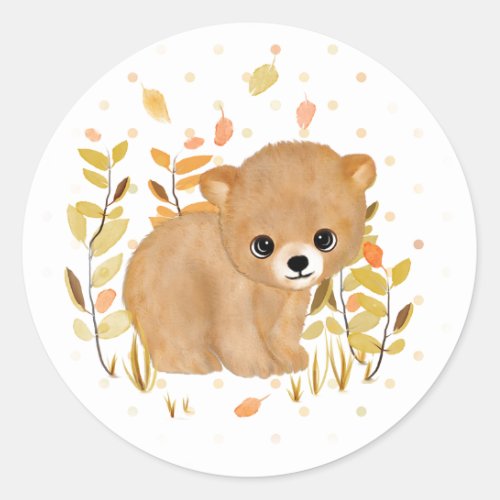 Woodland Bear Cub Stickers