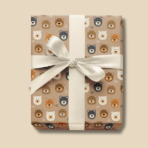 Woodland Bear cute kids Wrapping Paper