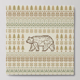 Woodland Bear Folk Peel And Stick Photo Tile