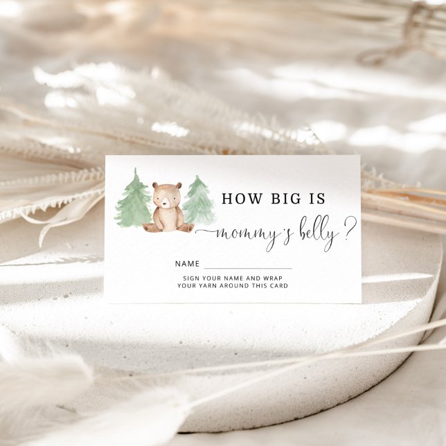 Woodland bear how big is mommy's belly enclosure card (Creator Uploaded)