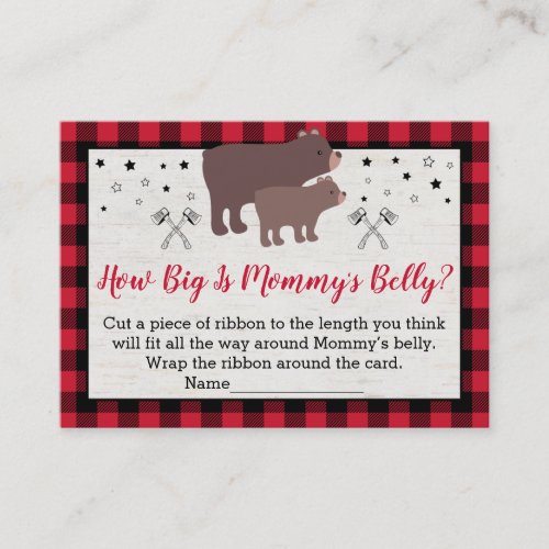 Woodland Bear How Big Is Mommys Belly Game Calling Card