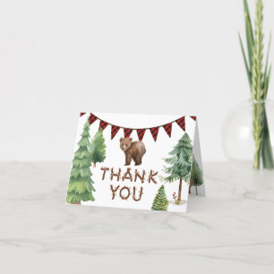 Woodland Bear Thank You Card for One Happy Camper