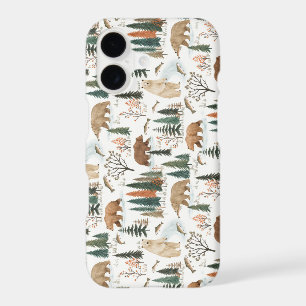 Woodland Bear & Trout Pattern Forest Wildlife Pi iPhone 17 Case