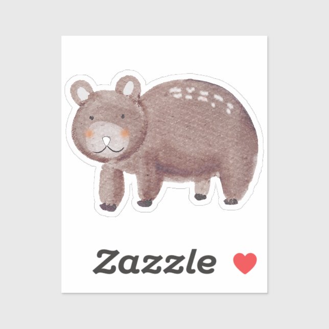 Woodland Bear Watercolor Sticker (Sheet)