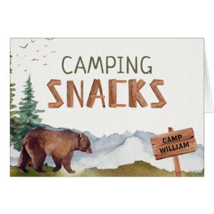 Woodland Bear - Wooden Snacks Sign Cards