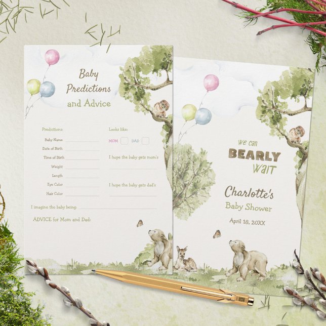 Woodland Bearly Wait Baby Predictions Advice Game (Woodland Bearly Wait Baby Predictions Advice Game ©Susanne Sachers - Sunny Mind 🌞)