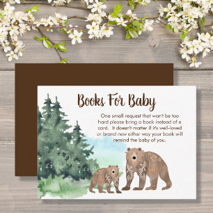 Woodland Bears Neutral Baby Shower Books for Baby Enclosure Card