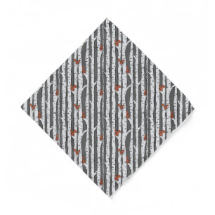 Woodland Birch & Squirrel Storybook Pocket Square Bandana