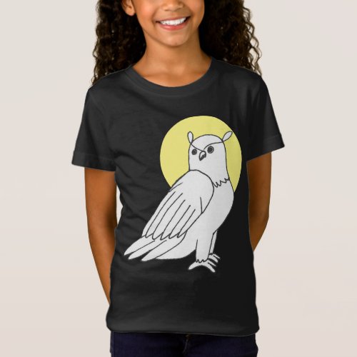 Woodland Bird Golden Yellow Night Owl T_Shirt