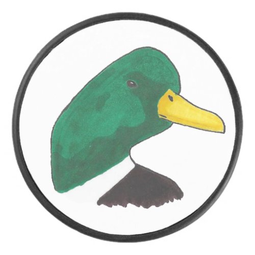 Woodland Bird Mallard Duck Hockey Puck